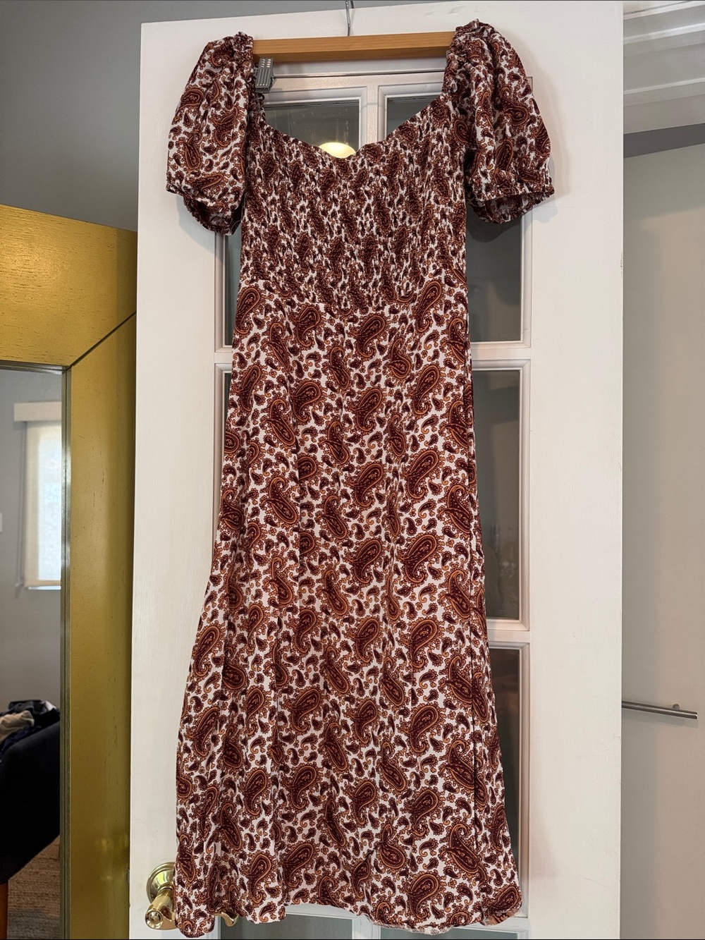 Faithfull the Brand Rust Paisley Midi Dress - Picture 2 of 4